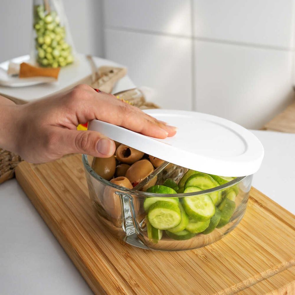 Pasabahce Polar Double Compartment Glass Storage Containers