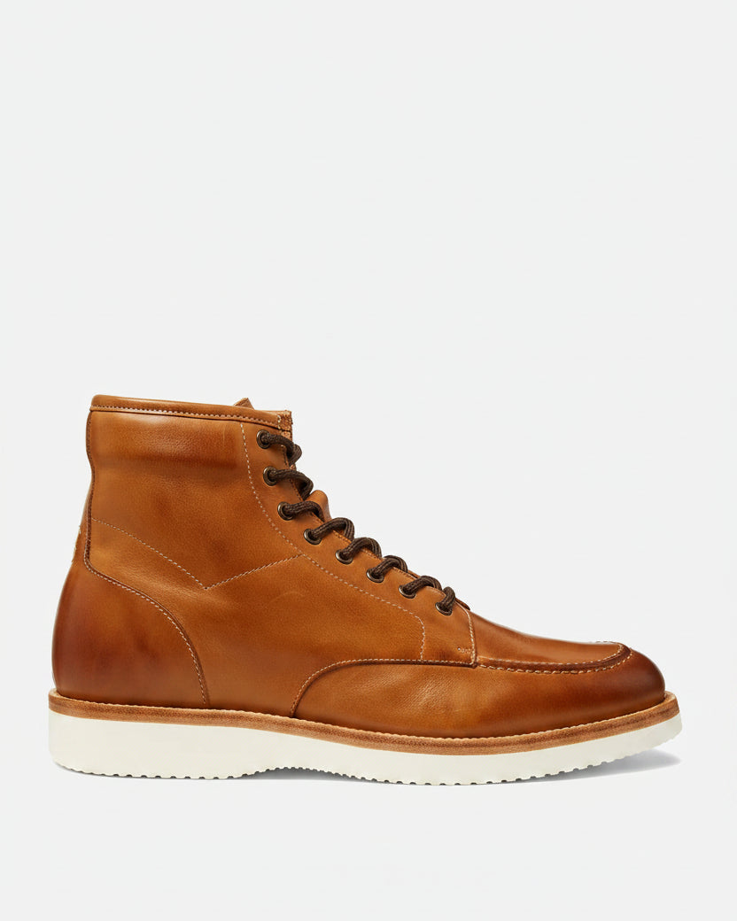 Oliver Sweeney Salerno Tan – Antiqued Leather Moccasin Boots