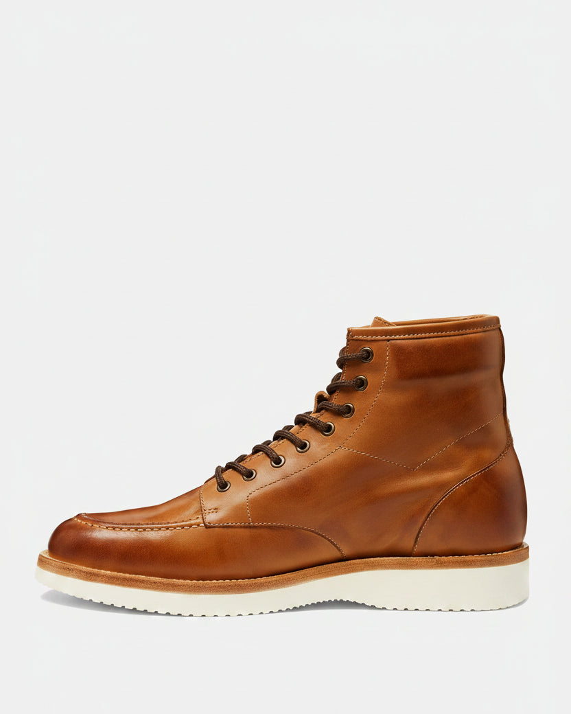 Oliver Sweeney Salerno Tan – Antiqued Leather Moccasin Boots