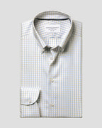 Charles Tyrwhitt Non-Iron Stretch Pinpoint Oxford Gingham Shirt - Stone & Sky Blue