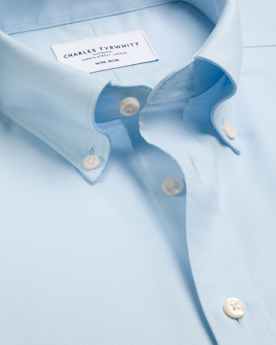 Charles Tyrwhitt Non-Iron Stretch Oxford Shirt - Light Blue
