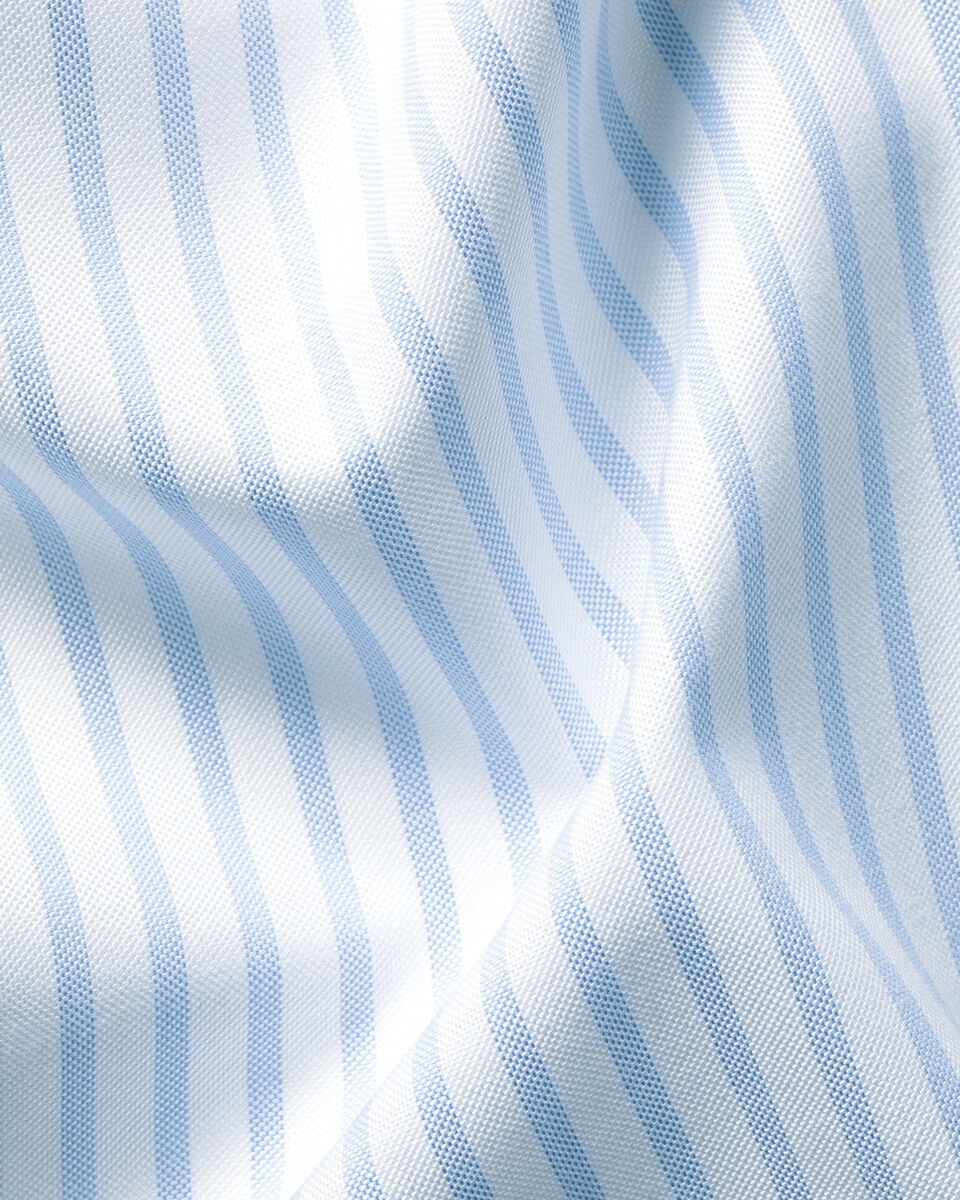 Charles Tyrwhitt Button-Down Non-Iron Stretch Oxford Stripe Shirt - Sky Blue