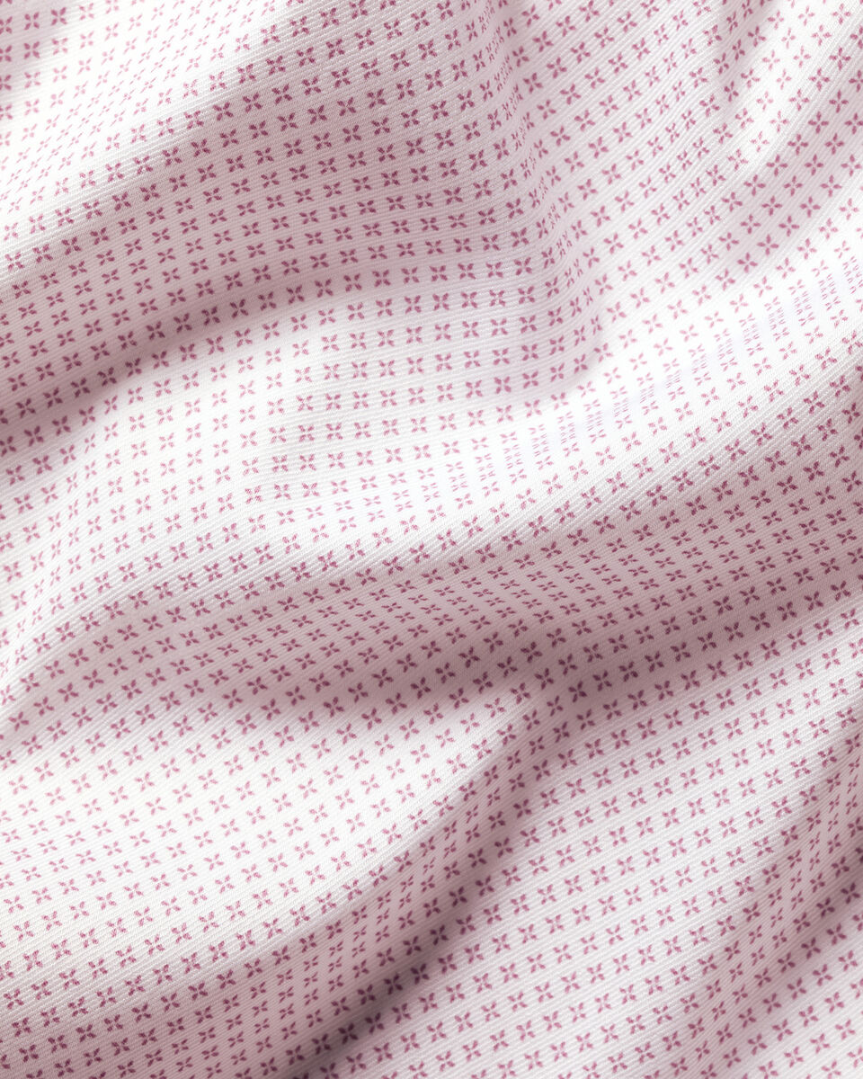Charles Tyrwhitt Non-Iron Performance Print Shirt - White & Pink