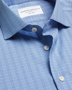 Charles Tyrwhitt Non-Iron Performance Windowpane Check Shirt - Blue