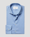 Charles Tyrwhitt Non-Iron Performance Windowpane Check Shirt - Blue