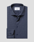 Charles Tyrwhitt Non-Iron Stretch Texture Shirt - Navy