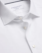 Charles Tyrwhitt Short Sleeve Non-Iron Cotton Linen Shirt - White