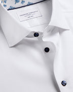 Charles Tyrwhitt Non-Iron Stretch Floral Printed Trim Shirt - White