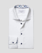 Charles Tyrwhitt Non-Iron Stretch Floral Printed Trim Shirt - White