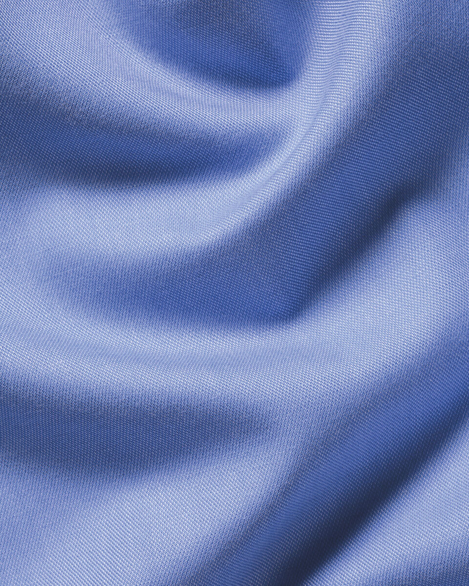 Charles Tyrwhitt Non-Iron Cotton Linen Shirt - Mid Blue