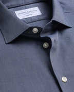 Charles Tyrwhitt Non-Iron Cotton Linen Shirt - Navy