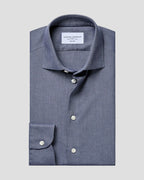 Charles Tyrwhitt Non-Iron Cotton Linen Shirt - Navy