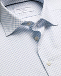 Charles Tyrwhitt Non-Iron Stretch Print Shirt - White & Light Blue