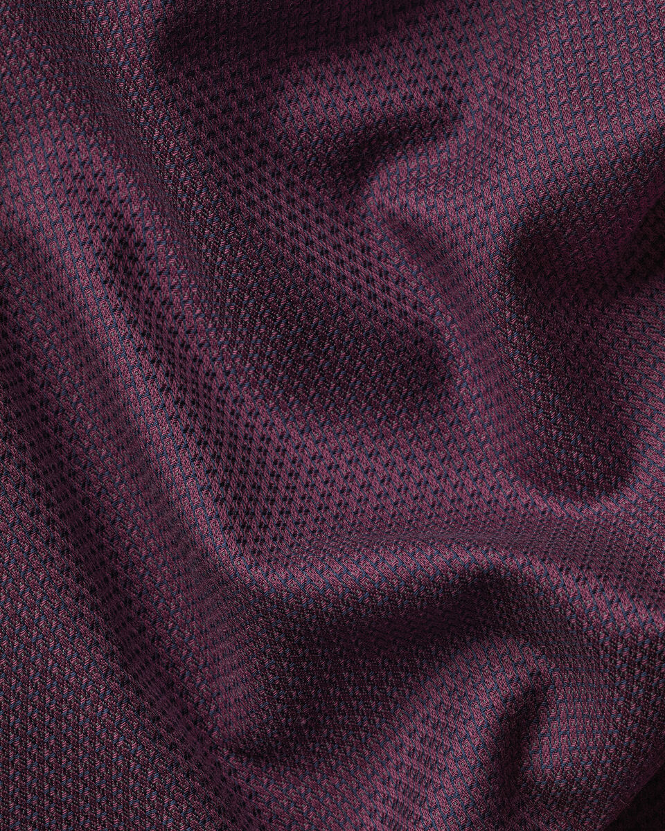 Charles Tyrwhitt Non-Iron Stretch Texture Shirt - Dark Red