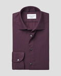 Charles Tyrwhitt Non-Iron Stretch Texture Shirt - Dark Red