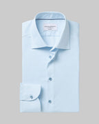 Charles Tyrwhitt Non-Iron Stretch Texture Shirt - Sky Blue & White