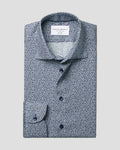 Charles Tyrwhitt Non-Iron Stretch Print Shirt - Dark Blue - LuxxeCoast