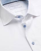 Charles Tyrwhitt Non-Iron Stretch Printed Trim Shirt - White