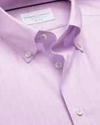 Charles Tyrwhitt Non-Iron Stretch Pinpoint Oxford Prince of Wales Shirt - Lilac