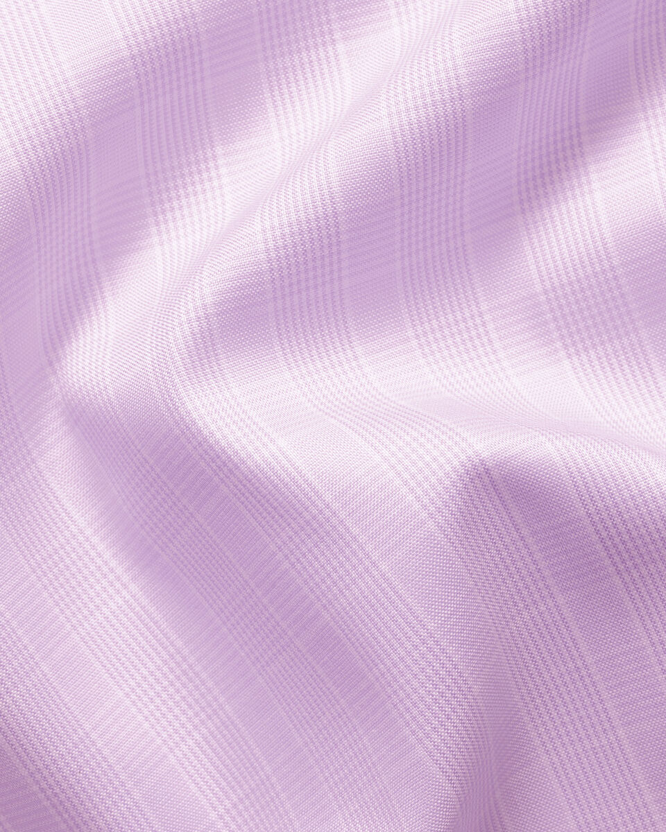Charles Tyrwhitt Non-Iron Stretch Pinpoint Oxford Prince of Wales Shirt - Lilac
