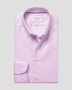 Charles Tyrwhitt Non-Iron Stretch Pinpoint Oxford Prince of Wales Shirt - Lilac