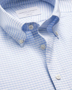 Charles Tyrwhitt Non-Iron Stretch Oxford Check Shirt - Cornflower Blue