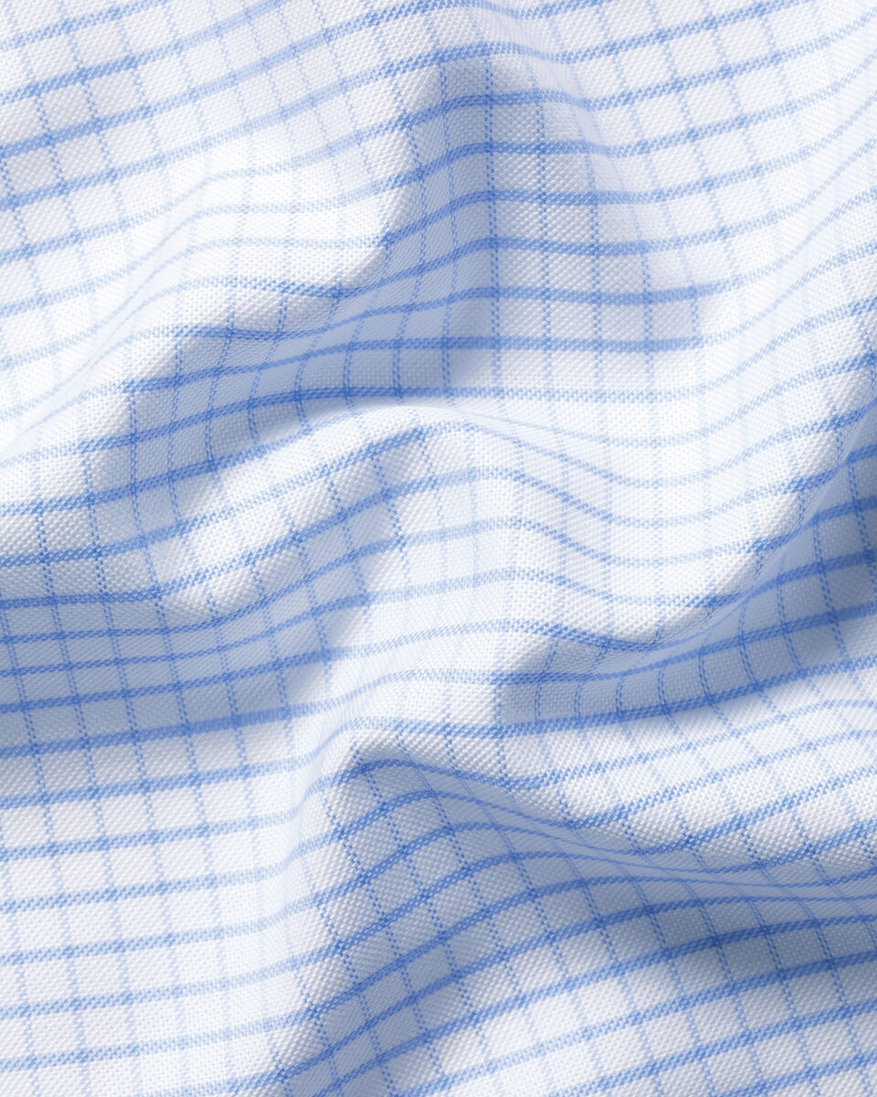 Charles Tyrwhitt Non-Iron Stretch Oxford Check Shirt - Cornflower Blue