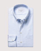 Charles Tyrwhitt Non-Iron Stretch Oxford Check Shirt - Cornflower Blue