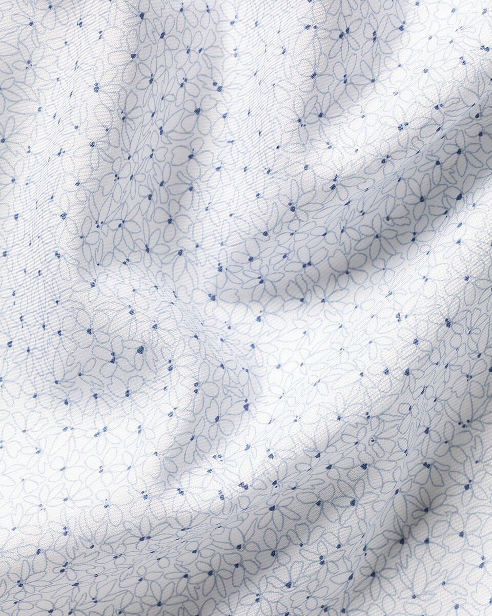 Charles Tyrwhitt Non-Iron Stretch Print Shirt - White & Blue