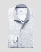 Charles Tyrwhitt Non-Iron Stretch Print Shirt - White & Blue