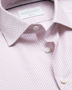 Charles Tyrwhitt Non-Iron Stretch Geo Print Shirt - Dark Pink