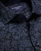 Charles Tyrwhitt Non-Iron Stretch Floral Print Shirt - Navy Blue