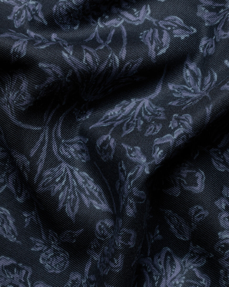 Charles Tyrwhitt Non-Iron Stretch Floral Print Shirt - Navy Blue