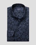 Charles Tyrwhitt Non-Iron Stretch Floral Print Shirt - Navy Blue