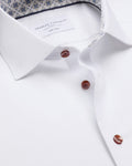 Charles Tyrwhitt Non-Iron Stretch Printed Trim Shirt - White