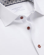 Charles Tyrwhitt Non-Iron Stretch Printed Trim Shirt - White