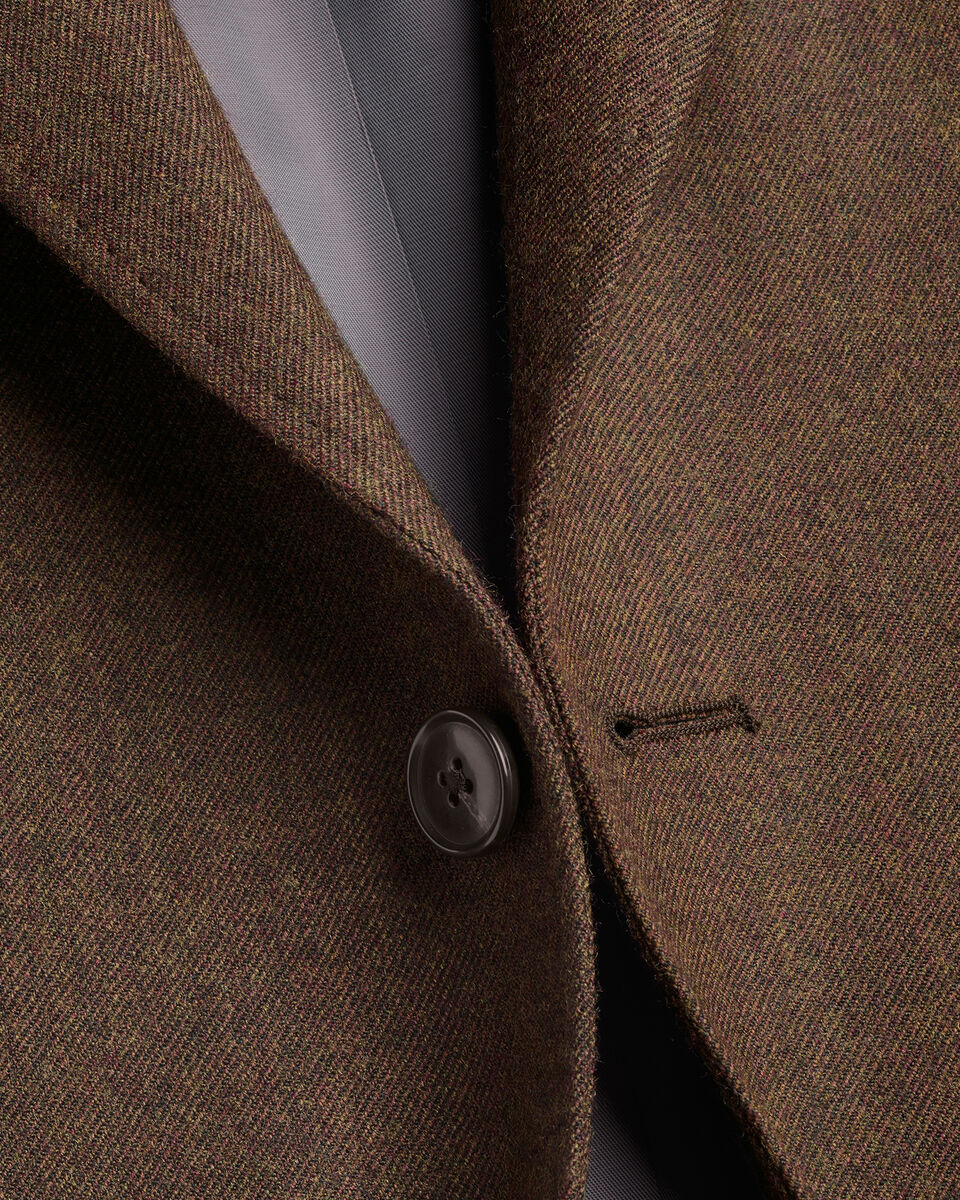 Charles Tyrwhitt Wool Texture Jacket - Chocolate Brown