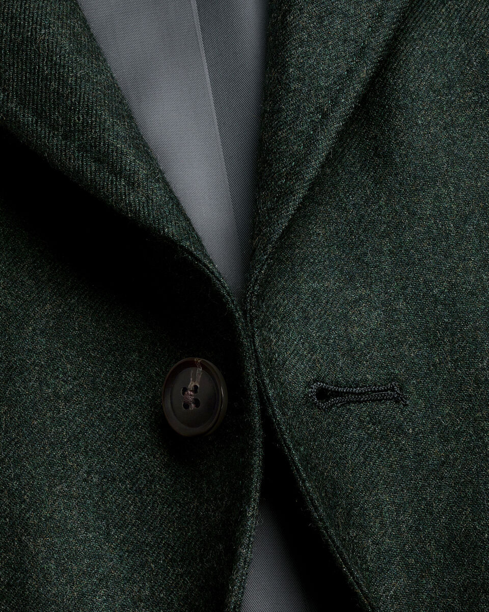 Charles Tyrwhitt Wool Textured Jacket - Forest Green