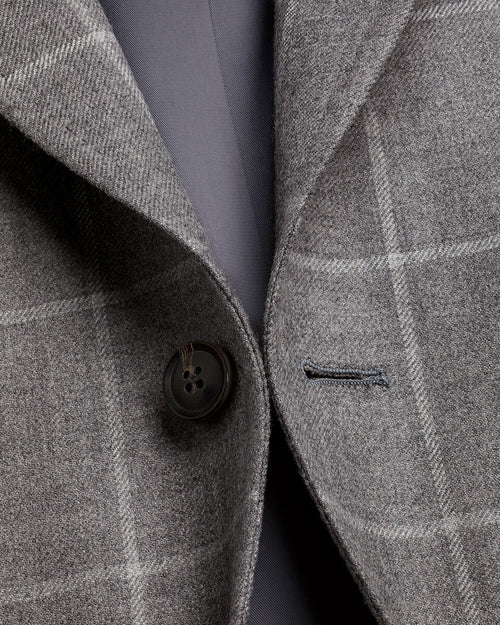 Charles Tyrwhitt Wool Textured Check Jacket - Grey
