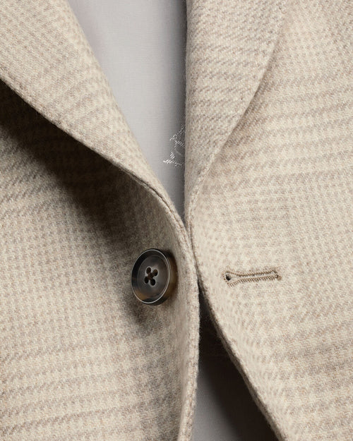 Charles Tyrwhitt Wool Silk Check Jacket - Stone
