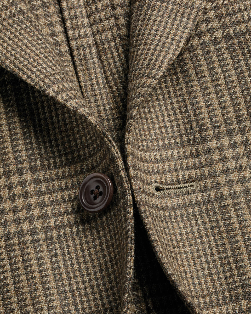 Charles Tyrwhitt Italian Luxury Prince of Wales Check Jacket - Camel