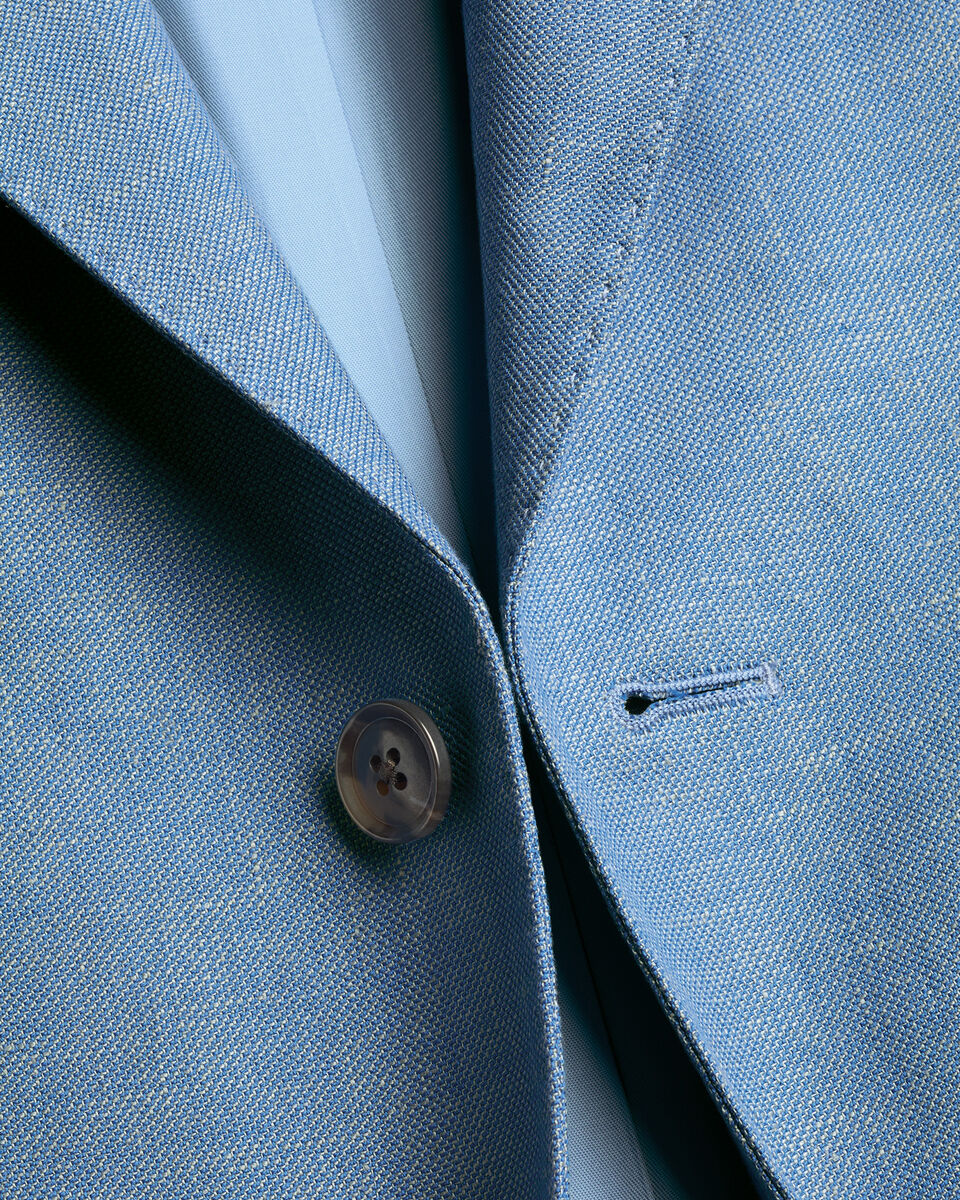 Charles Tyrwhitt Linen Cotton Jacket - Light Blue
