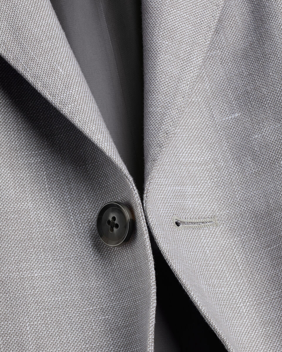Charles Tyrwhitt Linen Cotton Jacket - Silver Grey