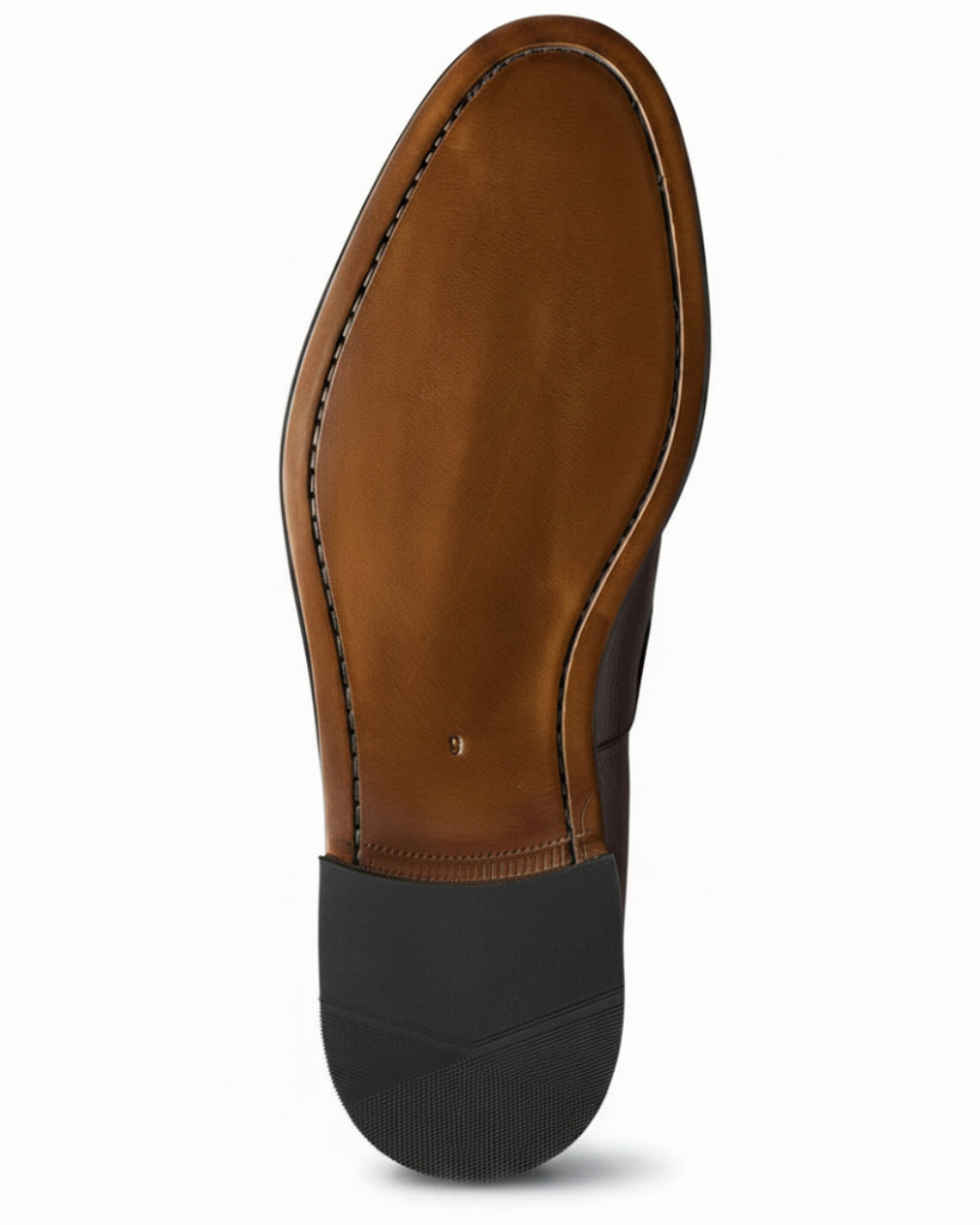 Charles Tyrwhitt Grain Leather Tassel Loafers - Chocolate Brown