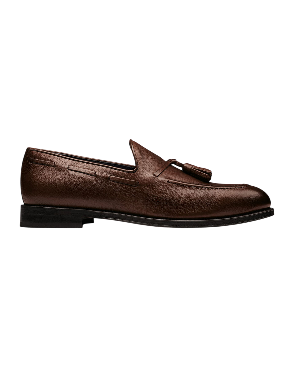 Charles Tyrwhitt Grain Leather Tassel Loafers - Chocolate Brown