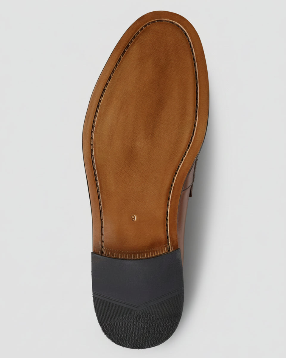 Charles Tyrwhitt Leather Penny Loafers - Chestnut Brown