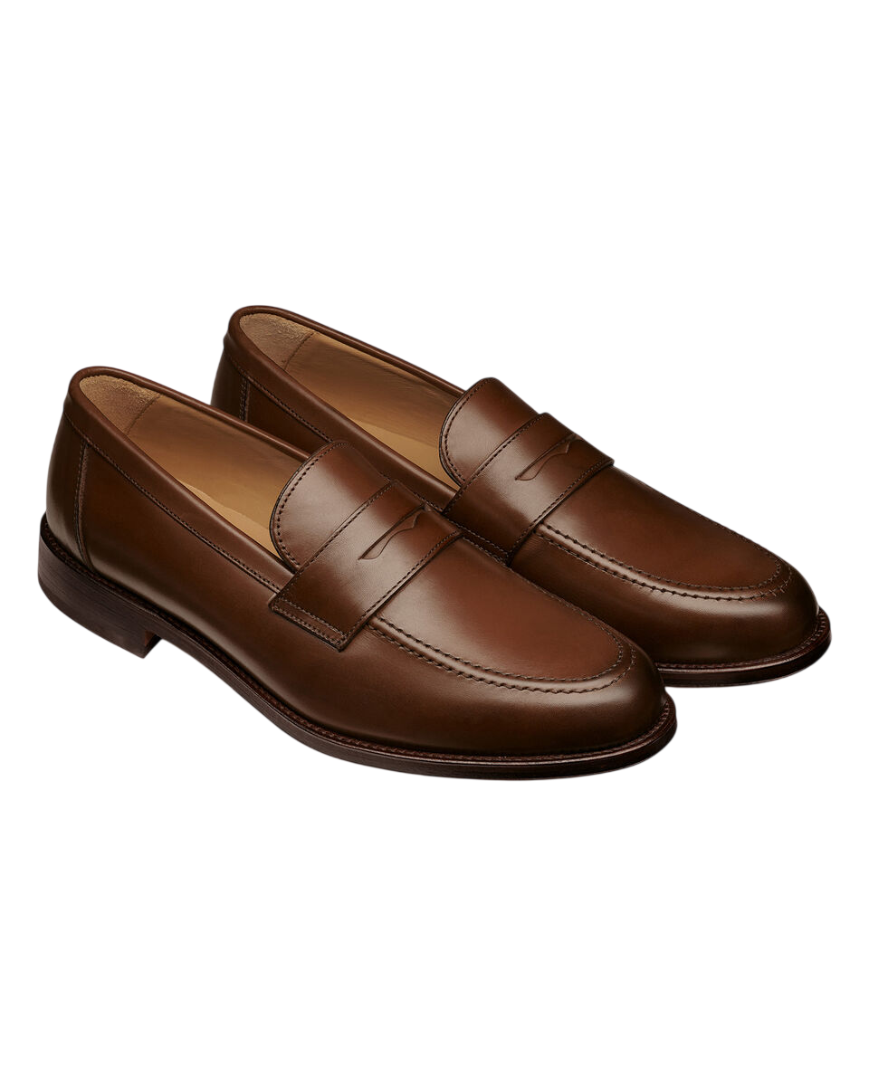 Charles Tyrwhitt Leather Penny Loafers - Chestnut Brown