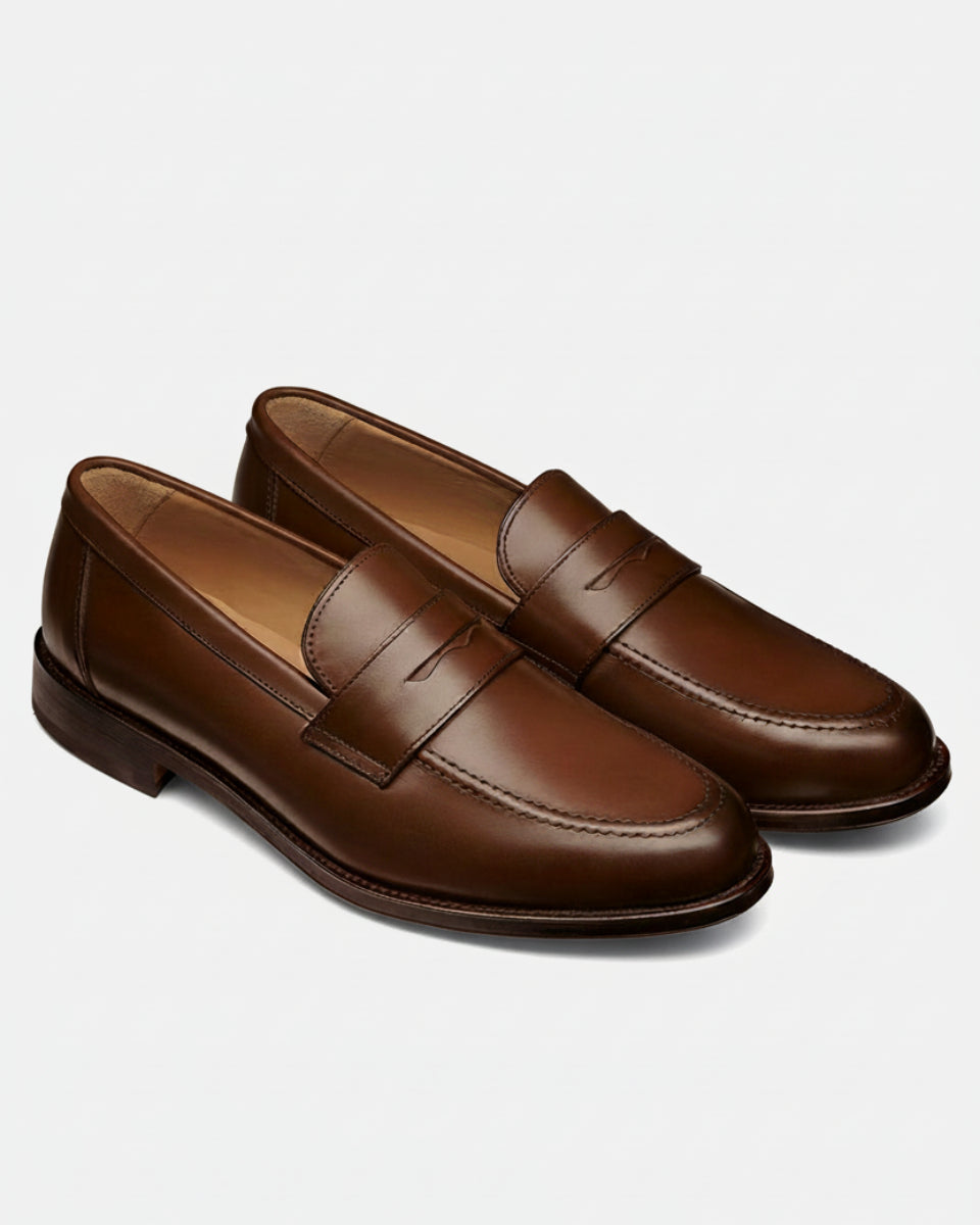 Charles Tyrwhitt Leather Penny Loafers - Chestnut Brown
