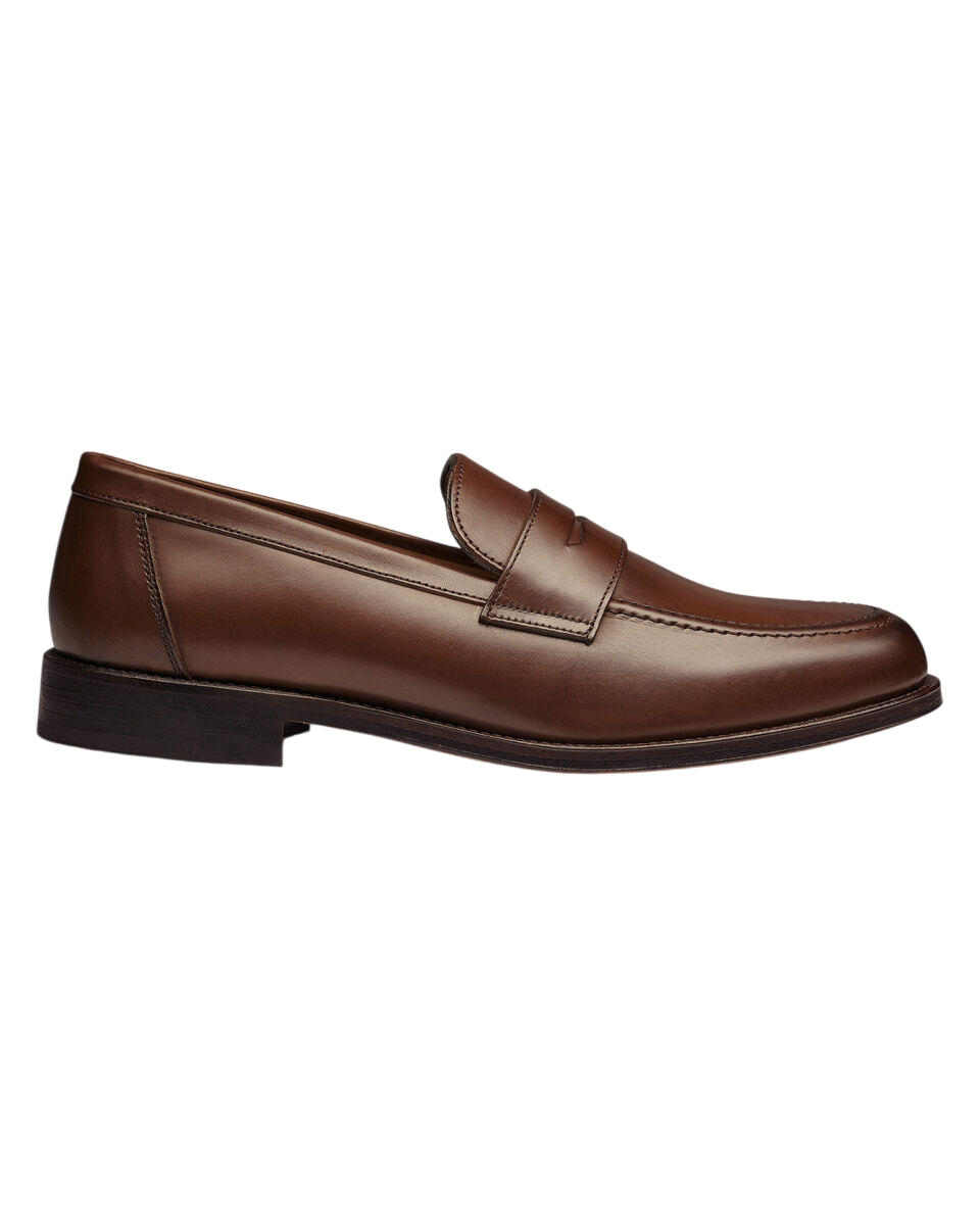 Charles Tyrwhitt Leather Penny Loafers - Chestnut Brown