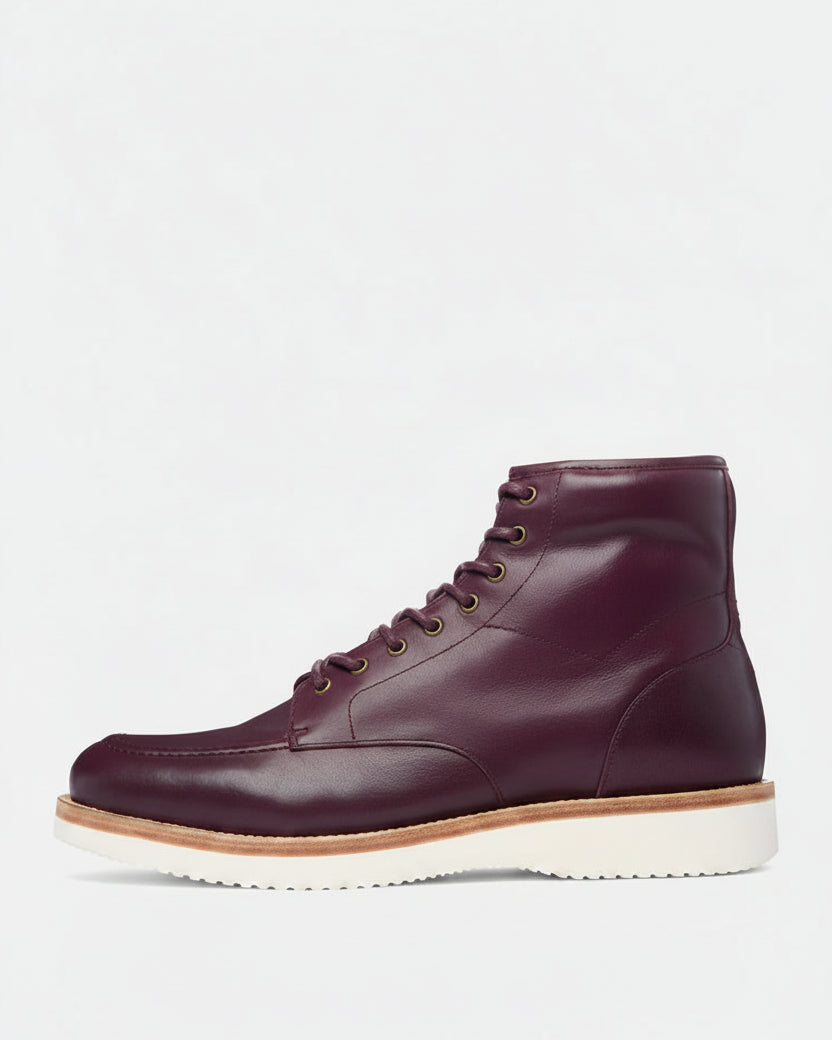 Oliver Sweeney Salerno Burgundy Antiqued Leather Moccasin Boots